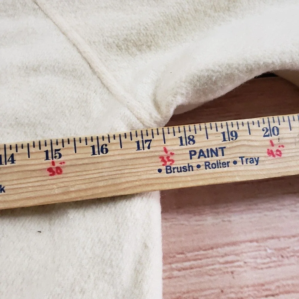 VINTAGE Woolrich Sweater‎ Youth Medium Off White Blue Zip Outdoor Fleece Boys * - Picture 7 of 10